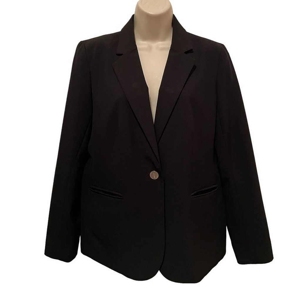 Hipchik Couture Black Glitter Mono Striped Blazer Long Sleeve Single Button - Picture 2 of 8